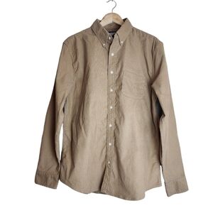 L.L.Bean Tan Button Down Long Sleeve Tall Men's Shirt  Size L